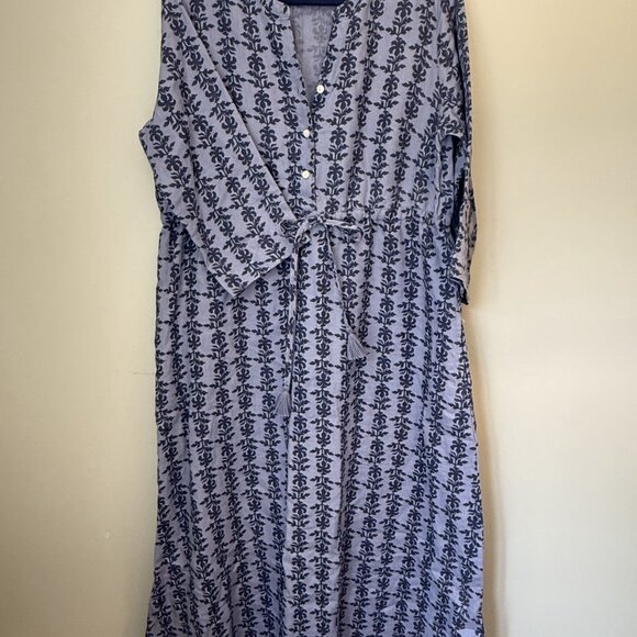 Spartina 449 Kennedy linen dress in Bellinger Thistle pattern - Picture 3 of 7